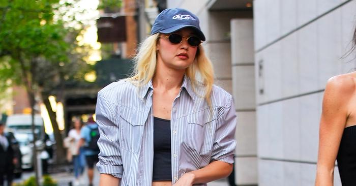 Gigi Hadid Wore a Cool Denim Shorts Outfit Trend